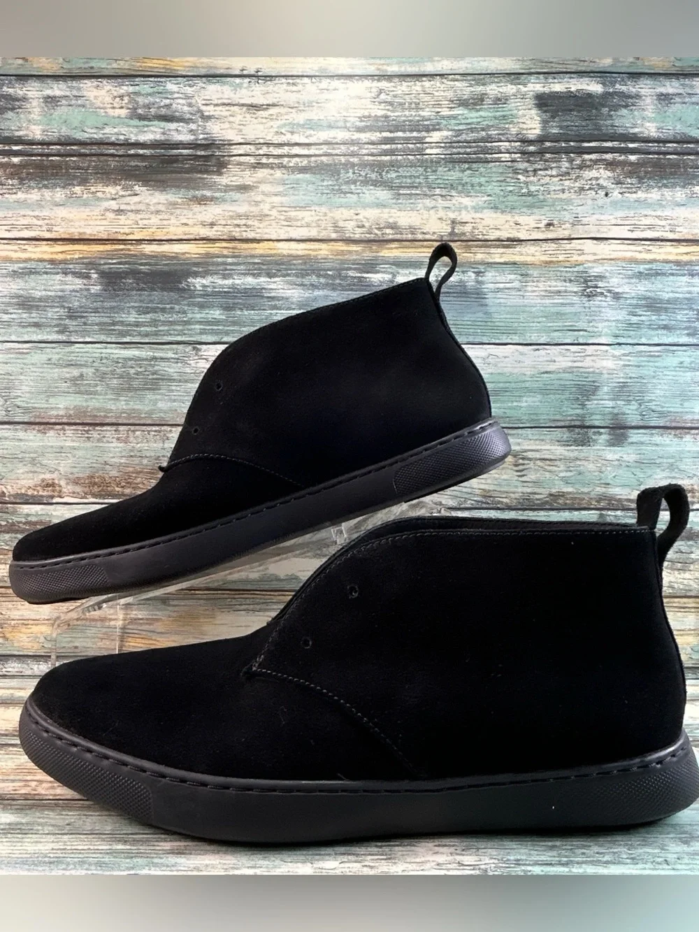 FitFlop Zackery Chukka Boots Mens Size 12M Black Suede Lace Up Dress Work Desert